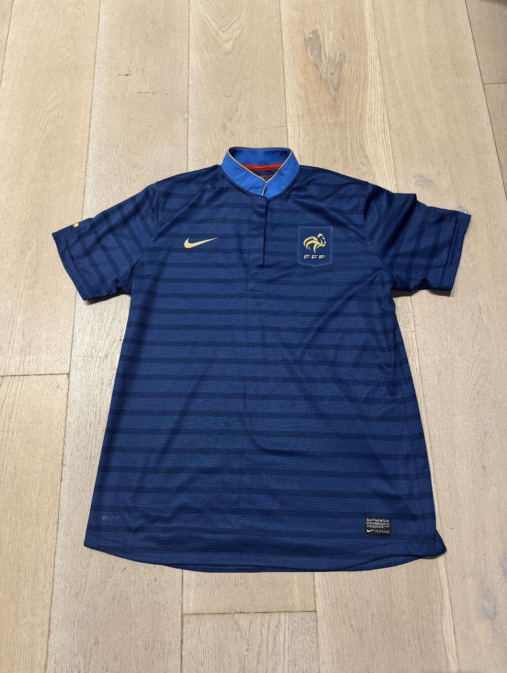 Nike France 2012 Player Version Home Jersey Football Soccer Men L Blue FFF Euro